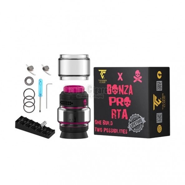 Bonza Pro RTA Black Pink Limited Edition 4/6ml 26.5mm - Thunder Cloud x Vaping Bogan Bonza Pro RTA Black Pink Limited Edition 4/6ml 26.5mm - Thunder Cloud x Vaping Bogan